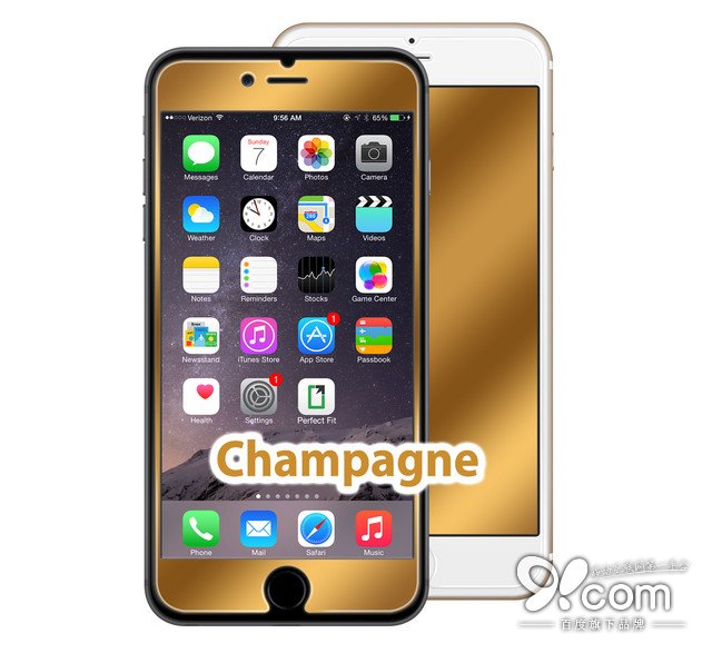 Novelty accessories iPhone 6 champagne gold luxury glass film 